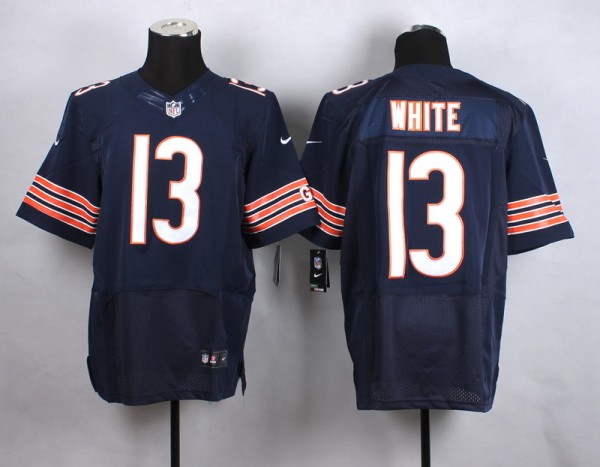 Nike Chicago Bears #13 White Blue Elite Jersey