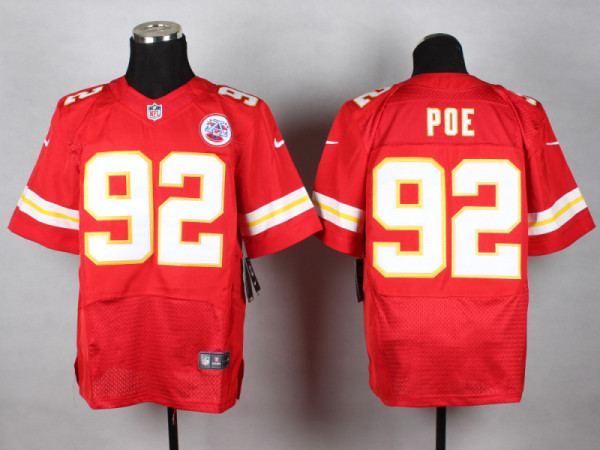 Nike Kansas City Chiefs #92 Poe Red Elite Jersey