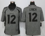 NEW Nike Denver Broncos 12 Lynch Gray Mens Stitched Gridiron Gray Limited Jersey