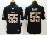 Nike Minnessota Vikings #55 Barr Black Salute TO Service Jersey