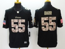 Nike Minnessota Vikings #55 Barr Black Salute TO Service Jersey