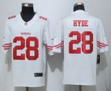 New Nike San Francisco 49ers 28 Hyde White Limited Jerseys