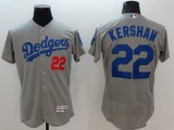 MLB Los Angeles Dodgers #22 Kershaw Grey Elite Majestic Jersey