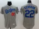 MLB Los Angeles Dodgers #22 Kershaw Grey Elite Majestic Jersey