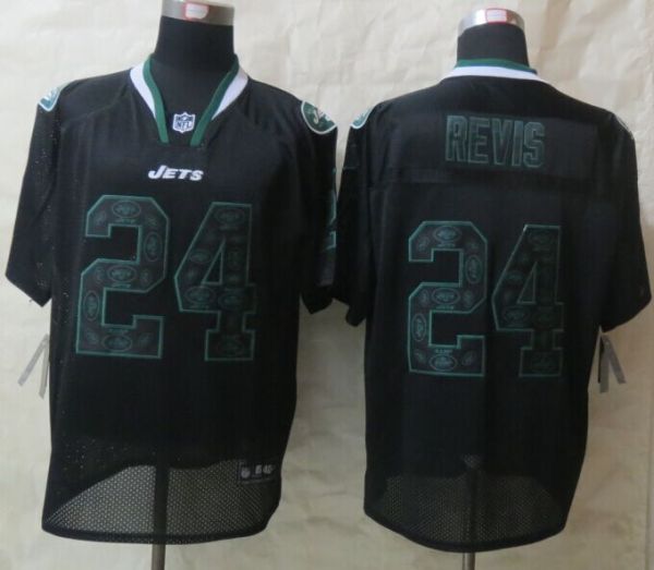 2014 Nike New York Jets 24 Revis Lights Out Black Elite Jerseys