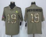 NFL Pittsburgh Steelers #19 Smith-schuster Olive Salute to Service Limited Jersey