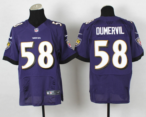 Nike Baltimore Ravens #58 Dumervil Purple Elite Jersey