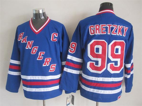 NHL New York Rangers #99 Gretzky Blue Jersey