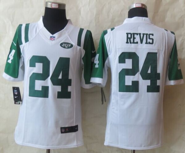 Nike New York Jets 24 Revis White Limited Jersey