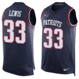 NFL New England Patriots #33 Lewis Blue Limited Tank Top Jersey