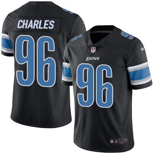 NFL Detriot Lions #96 Charles Black Vapor Limited Jersey