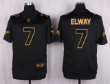 Mens Denver Broncos #7 Elway Pro Line Black Gold Collection Jersey