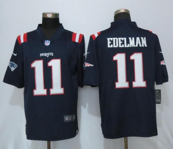 NFL New England Patriots #11 Edelman Blue Rush Jersey