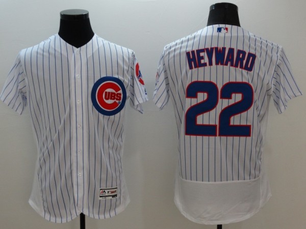 Majestic MLB Chicago Cubs #22 Heyward White Pinstripe Jerseys