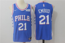 Nike NBA Philadelphia 76ers #21 Embiid Blue Jersey