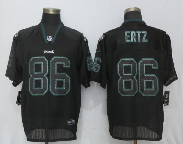 New Nike Philadelphia Eagles 86 Ertz Lights Out Black Elite Jersey