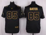 Mens San Diego Chargers #85 Gates Pro Line Black Gold Collection Jersey