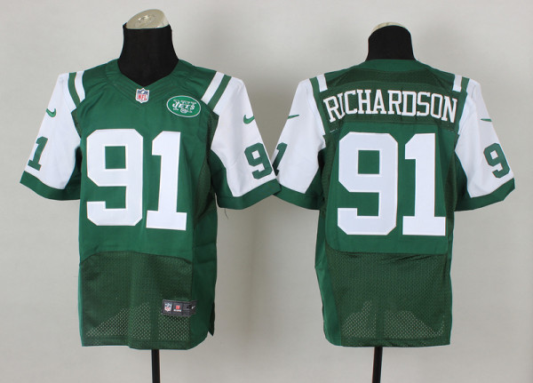 Nike New York Jets #91 Richardson Green Elite Jersey