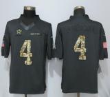 Nike Dallas Cowboys 4 Prescott Anthracite Salute To Service Limited Jersey