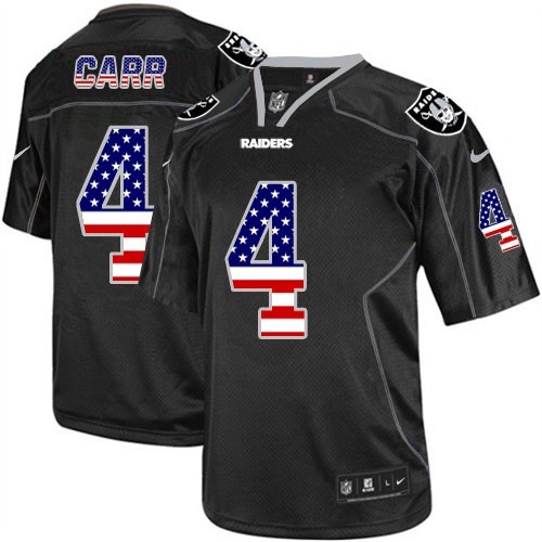 NFL Oakland Raiders #4 Carr USA Flag Jersey