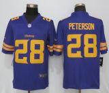 NEW Nike Dallas Vikings 28 Peterson Navy Purple Color Rush Limited Jersey