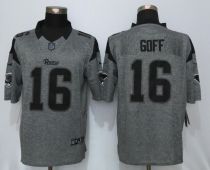New Nike Los Angeles Rams 16 Goff Gray Mens Stitched Gridiron Gray Limited Jersey