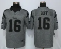 New Nike Los Angeles Rams 16 Goff Gray Mens Stitched Gridiron Gray Limited Jersey