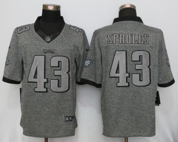 Nike Philadelphia Eagles 43 Sproles Gray Mens Stitched Gridiron Gray Limited Jersey