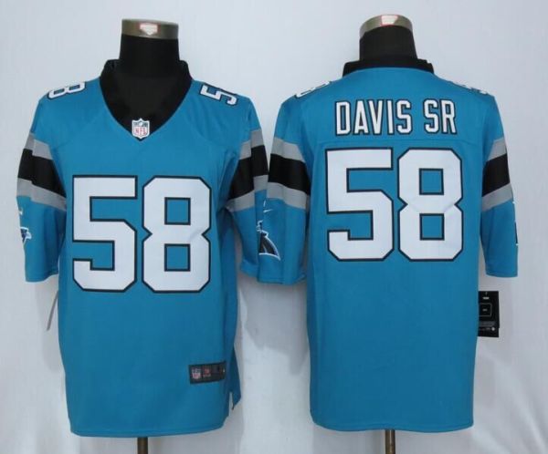 Nike Carolina Panthers 58 Davis sr Blue Limited Jerseys