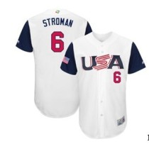 2017 World Baseball USA #6 Stroman White Classic Jersey