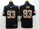 Nike Miami Dolphins #93 Suh Black Limited Salute to Service Jersey