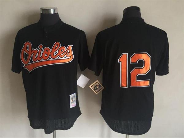 MLB Baltimore Orioles #12 Black 1997 Throwback Jersey