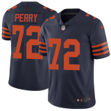 Mens Chicago Bears #72 Perry Blue Orange Number Vapor Limited Jersey