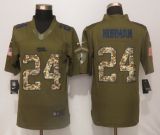 New Nike Carolina Panthers 24 Norman Green Salute To Service Limited Jersey