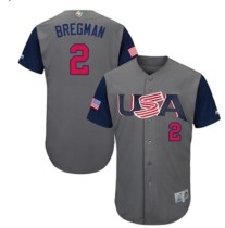 2017 World Baseball USA #2 Bregman Grey Classic Jersey