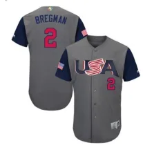 2017 World Baseball USA #2 Bregman Grey Classic Jersey