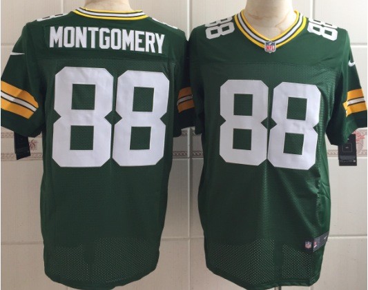 Nike Green Bay Packers #88 Montgomery Green Elite Jersey