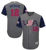 2017 World Baseball USA #12 Arenado Grey Classic Jersey