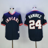 MLB Cleveland Indians #24 Ramirez Blue Pullover 1976 Jersey