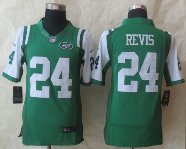 Nike New York Jets 24 Revis Green Limited Jersey