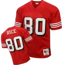 #80 Jerry Rice  Red  San Francisco 49ers NFL 1994 Throwback Jersey
