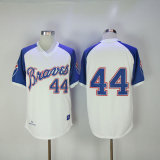 MLB Atlanta Braves #44 H.Aaron White Pullover Throwback Jersey