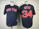 MLB Boston Red Sox #34 Ortiz Dark Blue Jersey