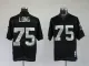 Raiders #75 H.Long Black Throwback NFL Jersey