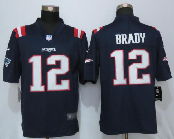 NFL New England Patriots #12 Brady Blue Rush Jersey