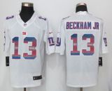 2015 New Nike York Giants 13 Beckham jr White Strobe Limited Jersey