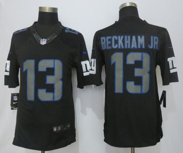 New Nike New York Giants 13 Beckham jr Impact Limited Black Jerseys