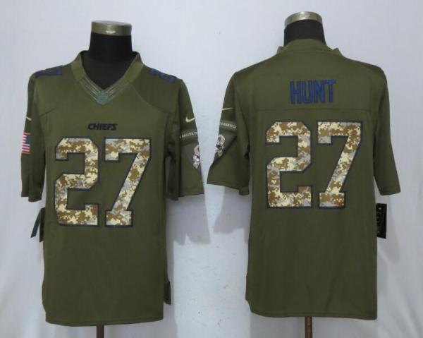 New Nike Kansas City Chiefs 27 Hunt Salute To Service Limited Jersey