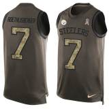 NFL Pittsburgh Steelers #7 Roethlisberger Limited Green Salute to Service Tank Top