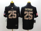 Nike Seattle Seahawks #25 Sherman Black Salute TO Service Jersey